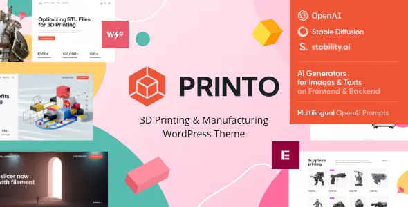 Printo - 3D Printing & Manufacturing WordPress Theme