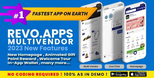 Revo Apps Multi Vendor - Multivendor WCFM / Marketplace Flutter Android iOS App - Like Flipkart, Amazon, Shopee