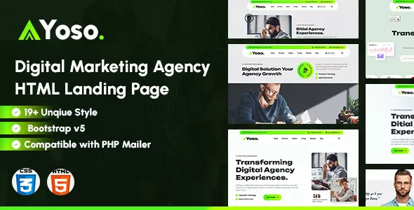 Yoso - Digital Marketing Agency HTML Landing Page