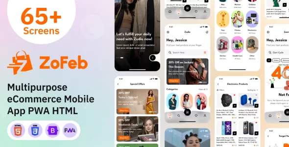 ZoFeb - eCommerce Store Mobile App PWA HTML Template