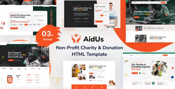 AidUs - Fundraising & Charity HTML Template