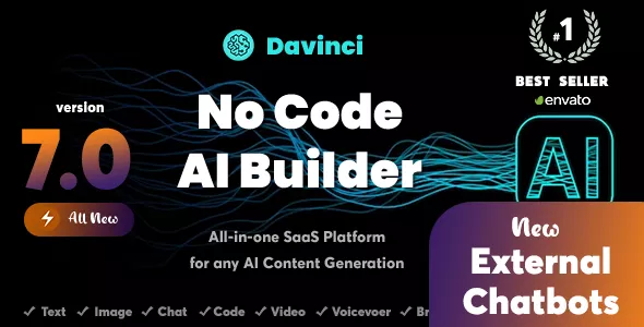 DaVinci AI - OpenAI Content, Text, Image, Voice, Chat, Code, Transcript, and Video Generator as SaaS