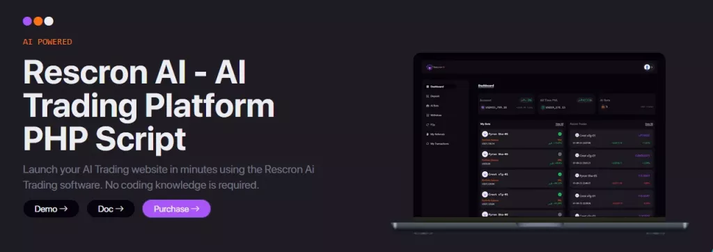 Rescron AI - AI Trading Platform PHP Script