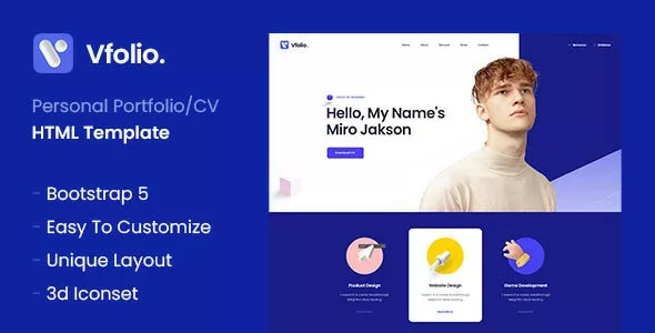 Vfolio - Personal Portfolio / CV HTML Template