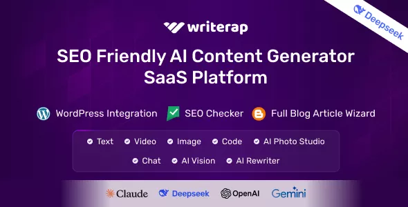 Writerap - AI Content Generator with SEO Optimizer SaaS Application