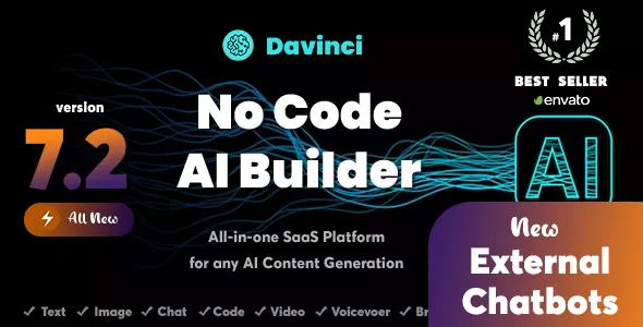 DaVinci AI - OpenAI Content, Text, Image, Voice, Chat, Code, Transcript, and Video Generator as SaaS