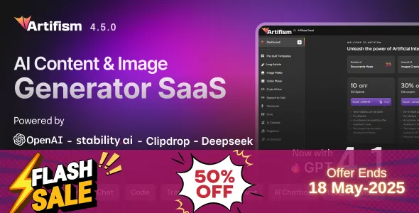 Artifism - AI Content & Image Generator SaaS