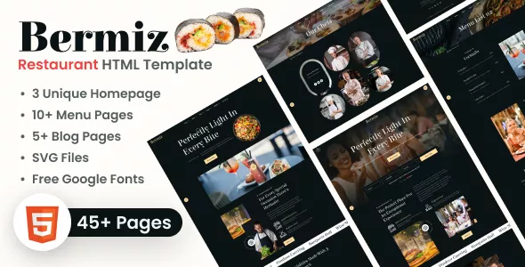 Bermiz - Multipurpose Restaurant and Food Delivery HTML Template