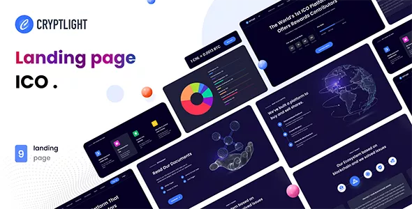 Cryptlight - ICO NFT Landing Page WordPress Theme
