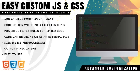 Easy Custom JS and CSS - Extra Customization for WordPress