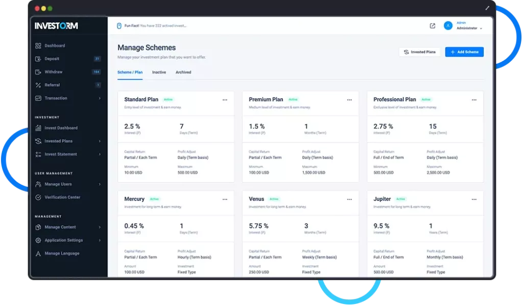 Investorm - Advanced HYIP Investment Management Platform