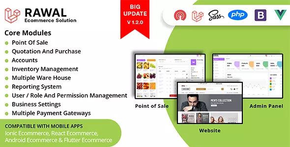 Laravel Ecommerce - Universal Ecommerce/Store Full Website with Themes and Advanced CMS/Admin Panel