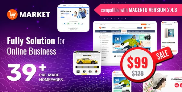 Market - All-in-One eCommerce Magento Theme (26+ Homepages, Mobile-Specific Layout)