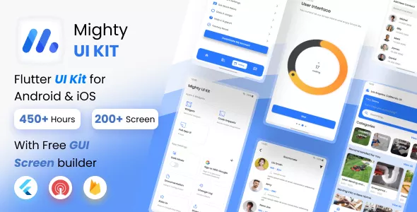 MightyUIKit - Flutter 2.0 UI Kit with Screen Builder