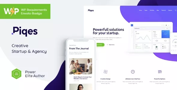 Piqes - Creative Startup & Agency WordPress Theme