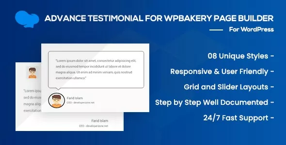 Testimonials Slider and Grid for WPBakery Page Builder