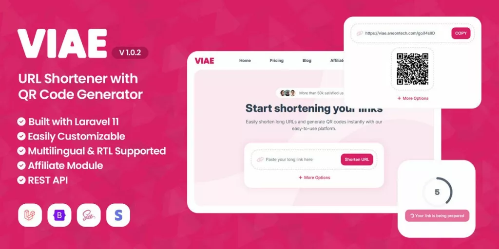 Viae - URL Shortener with QR Code Generator