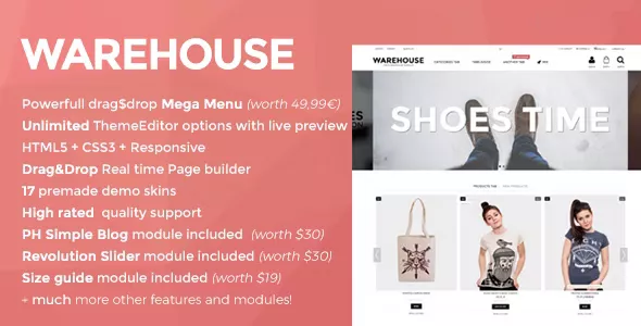 Warehouse - Prestashop Theme with Elementor