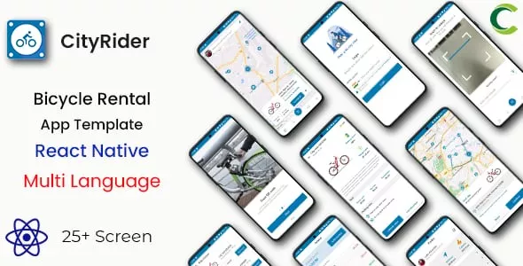 Bicycle Rental App Template in React Native - CityRider - Multi Language
