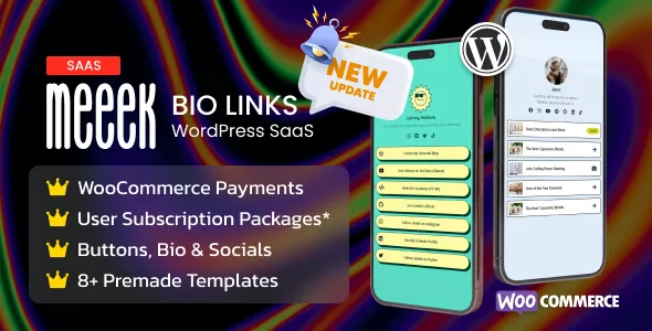 Meeek - Bio Links SaaS (WordPress)