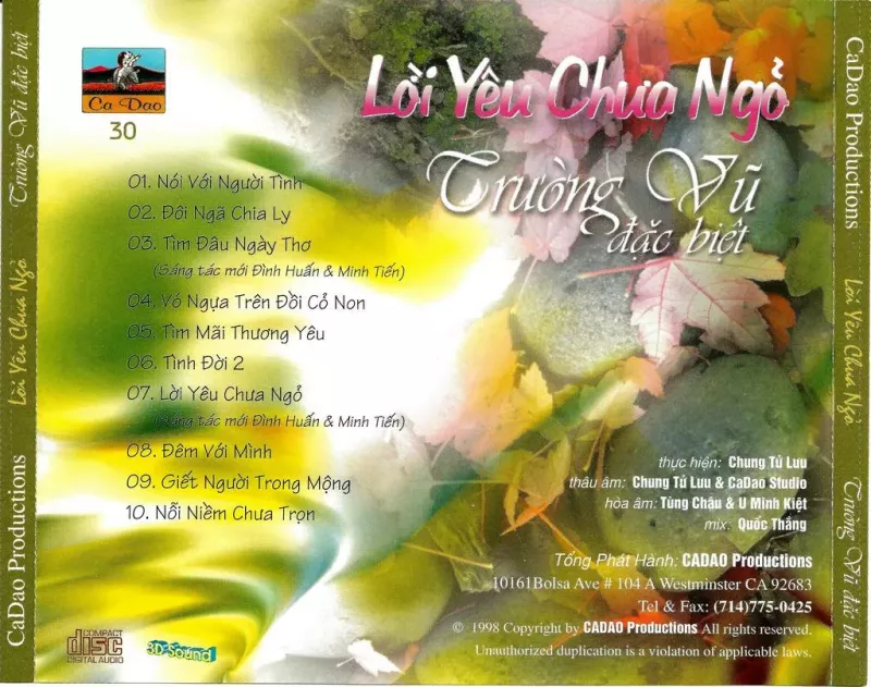 Trường Vũ - Lời Yêu Chưa Ngỏ 1998
