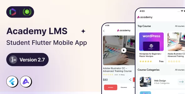 Academy LMS Student Mobile App - Flutter iOS & Android