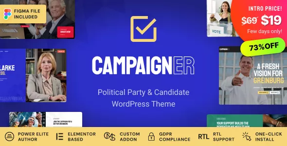 Campaigner - Political Candidate & Election WordPress Theme