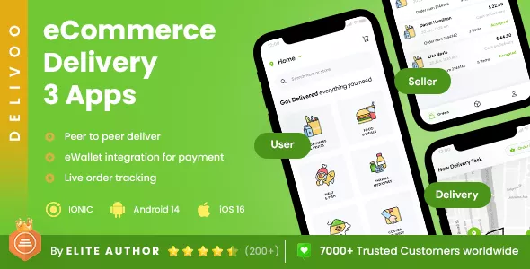 Delivoo - eCommerce Delivery Android + iOS App Template