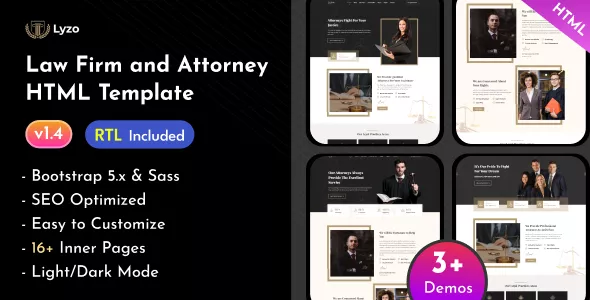 Lyzo - Law Firm & Attorney HTML Template
