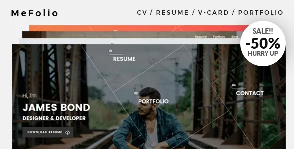 Mefolio - Ajax Resume WordPress Theme