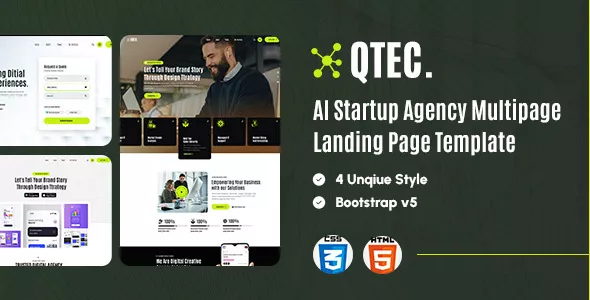 Qtech - AI Agency Startup HTML Landing Page Template