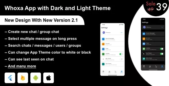 Whoxa - WhatsApp Clone App | Chat, Audio, Video App Flutter Android and iOS with Admin Panel