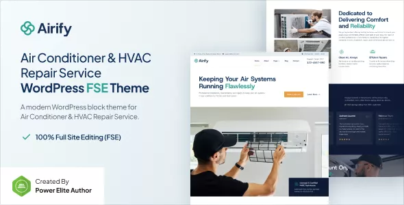 Airify - HVAC Repair Service FSE WordPress Theme