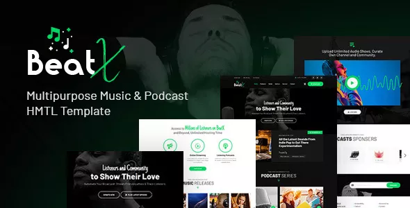 BeatX - Multipurpose Audio Podcast & Music HTML Template