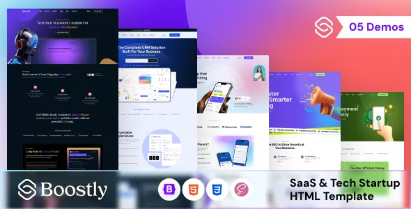 Boostly - SaaS & Tech Startup HTML Template