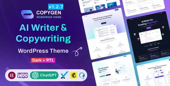CopyGen - AI Writer & Copywriting Landing Page WordPress Them