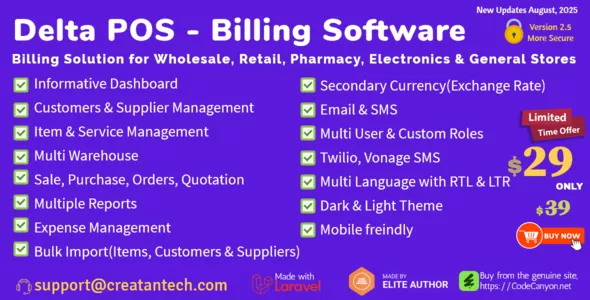 Delta - Invoicing, POS, Billing & Inventory Management System with GST & CRM