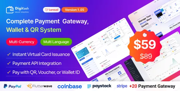 DigiKash - Complete Payment Gateway, Wallet & QR System