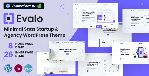 Evalo - Minimal SaaS Startup & Agency HTML Template