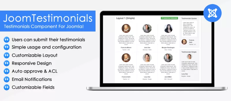 JoomTestimonials - Testimonials Manager and Showcase