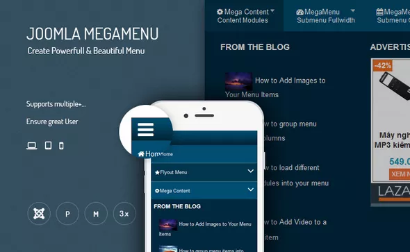 JUX Mega Menu - Joomla Mega Menu Extension
