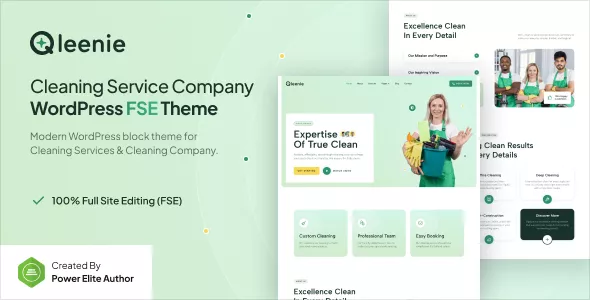 Qleenie - Cleaning Service Company FSE WordPress Theme