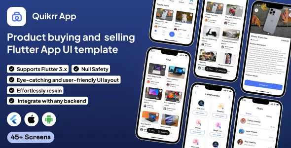 Quikrr UI template - Classified App in Flutter