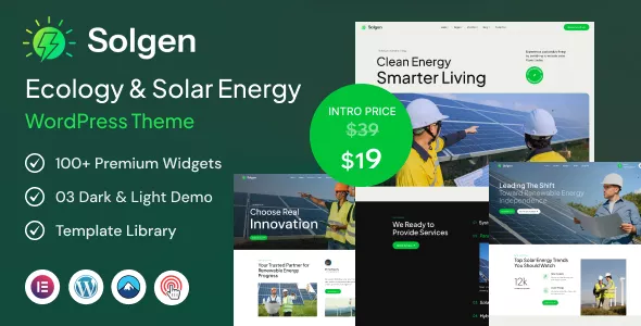 Solgen - Ecology & Solar Energy WordPress Theme