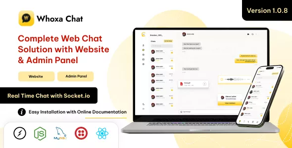 Whoxa Chat - Chat Script, Web Whatsapp Clone, Nodejs Chat Software, Chat Website, Group Chat