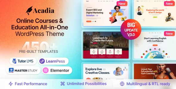 Acadia - Education WordPress Theme for University & Online Course