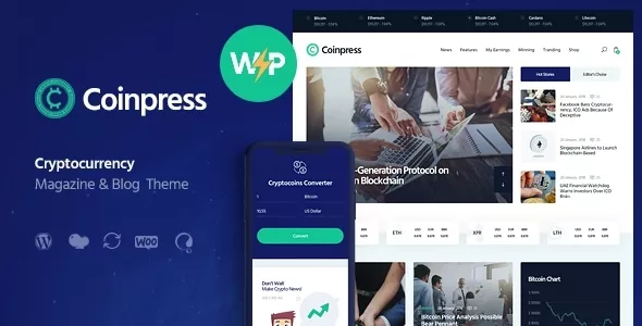 Coinpress - ICO Cryptocurrency Magazine & Blog WordPress Theme