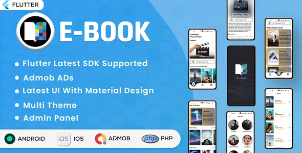 Flutter EBook App (Online eBook Reading, Download eBooks,Books App) v2.0