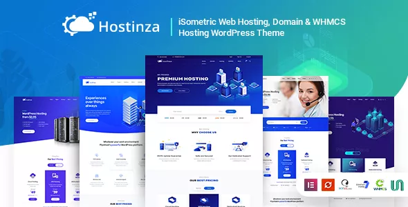 Hostinza - Isometric Domain & WHMCS Web Hosting WordPress Theme