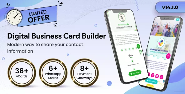 Infy vCard Saas - Digital Business Card Builder